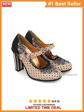 Vegan High Heel Pump 3.9 Inch Mary Jane Formal Dress Shoe